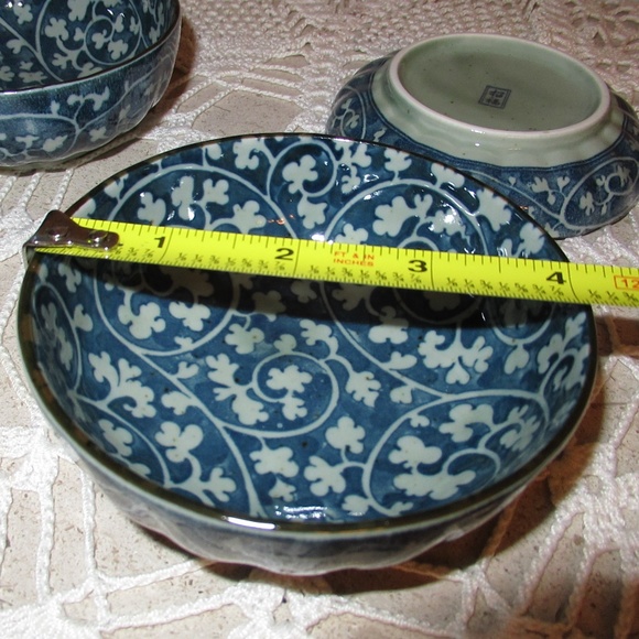 2 piece set Japanese handleless porcelain transfer ware set - Picture 7 of 9